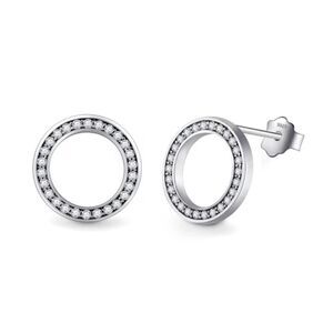 925 Sterlingย SilverโRound CZ Earrings